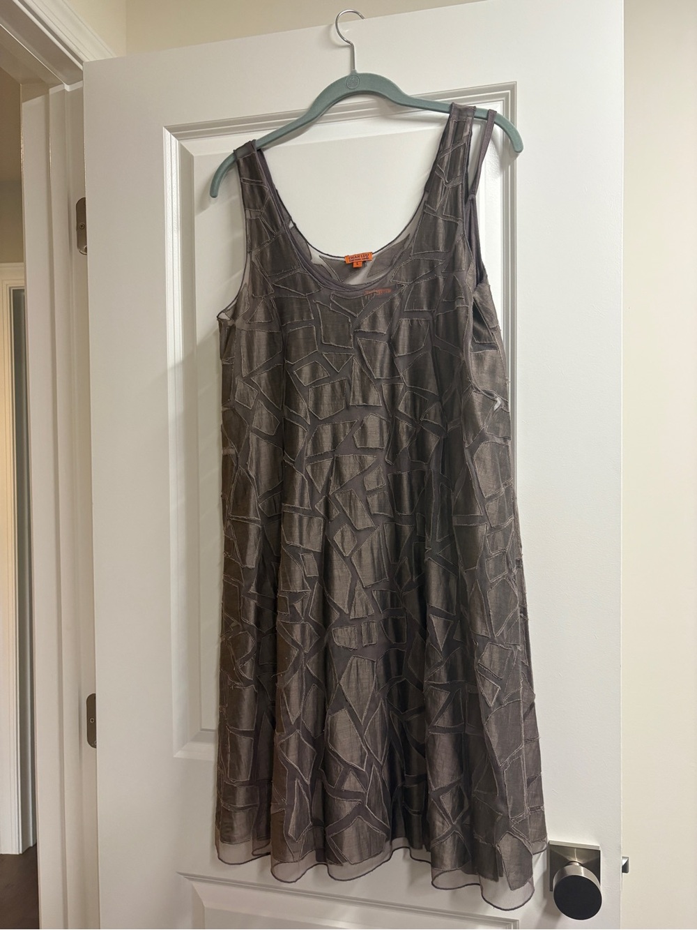 Chan Luu Brown Geometric Midi Dress